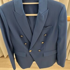 Elie Tahari Navy Double-Breasted Blazer